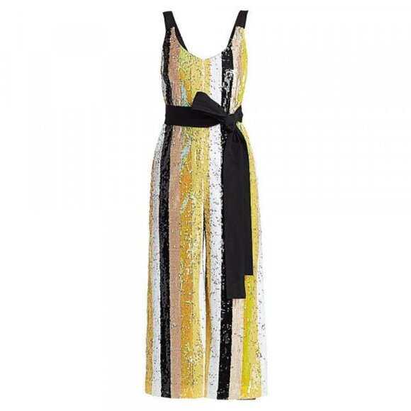 Staud Puli Buttercup Multicolor Striped Sequin Jumpsuit